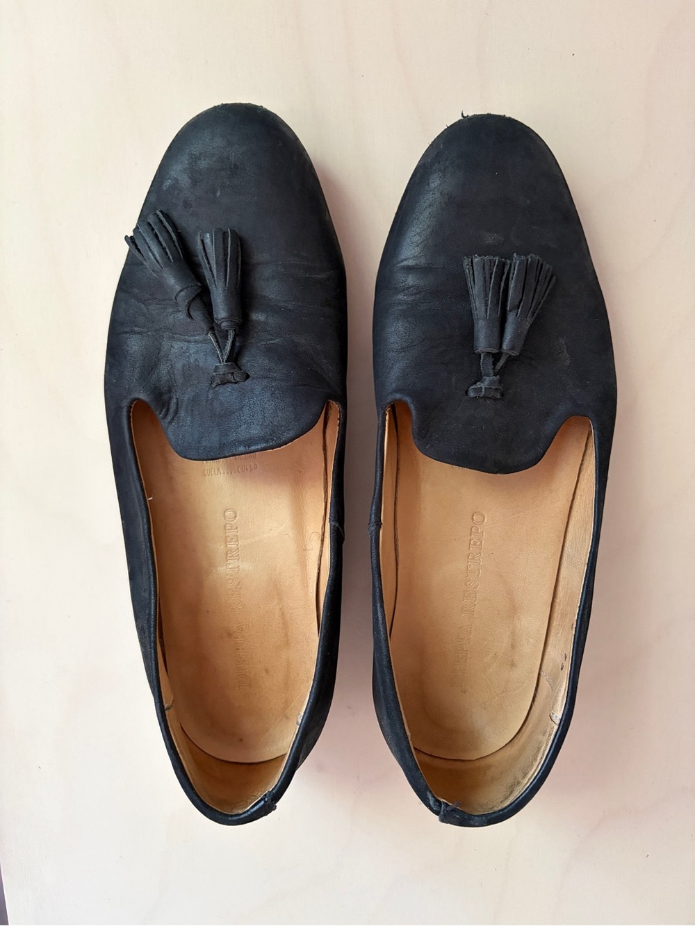 Dieppa Restrepo Women’s Black Nubuck Tassel Loafers - Size 7
